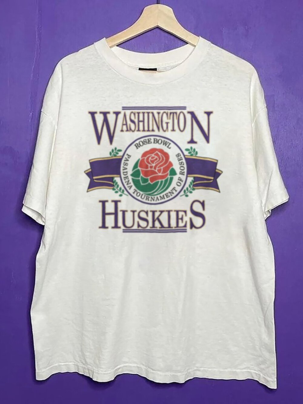 Vintage University of Washington Huskies Rose Bowl Shirt, 90s Football Shirt Tee